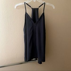 Black Spaghetti Strap V-Neck Tank